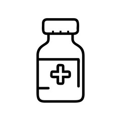 Obraz premium Medicine Bottle Icon Vector Illustration for Pharmacy Health and Treatment