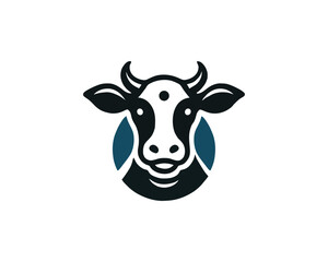 Charming Dairy Cow Emblem Design for Farm Branding