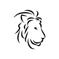 Lion Portrait Illustration Majestic Feline Art with Refined Lines for Logo Design