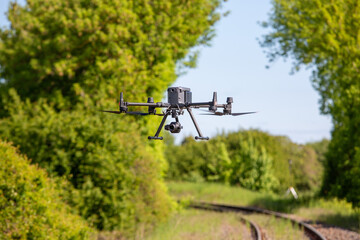 Drohne zur Vermessung stillgelegter Gleise © Dominik Rueß