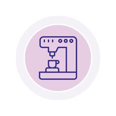 Coffee machine color circle icon , vector, pixel perfect, illustrator file 
