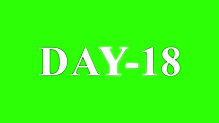 White Text DAY-18 on a Bright Green Background day 18 number 18