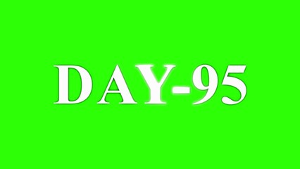 White text DAY-95 on a bright green background with subtle glow effect day 95 number