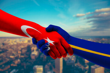 Shaking hands Turkey and Nauru