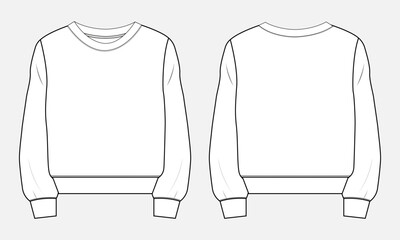 Sweatshirt Template Front and Back View