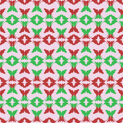 seamless pattern with flowers, christmas fest wreath and leaves