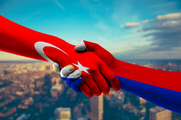 Shaking hands Turkey and Philippines