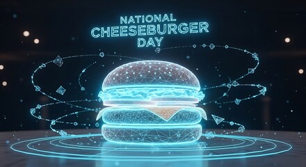 Digital rendering of cheeseburger for national cheeseburger day celebration