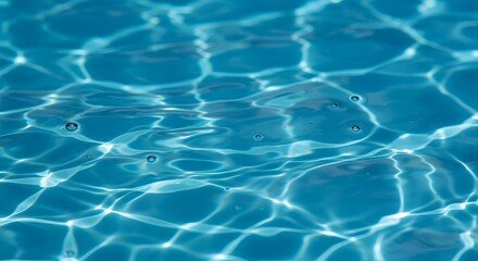 Fototapeta premium Aqua surface shimmers sunlit ripples dance and bubbles float in a pool