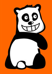 illustration of a panda from behind
