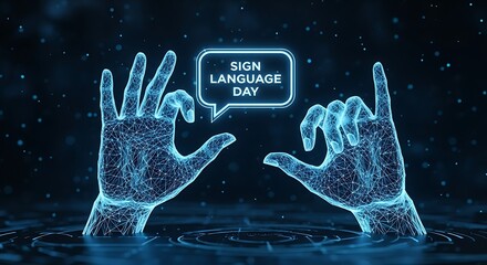 Celebrating sign language day with hands expressing communication and inclusion