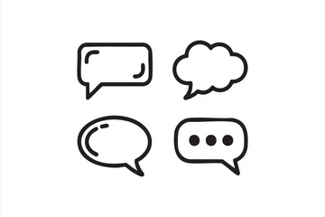 Communication line icons pack with dialogue and message bubbles