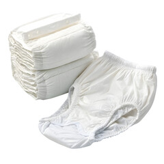 Adult Diapers: A Close-Up View of Protective Underwear on transparent background