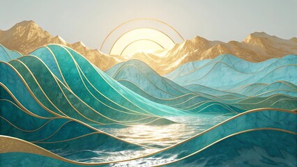 Abstract 3D visualization of glowing trading lines in vibrant neon colors, representing futuristic stock market data flow and digital financial energy pattern background 34