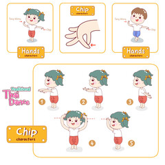 Cartoon traditional Thai dance vector.