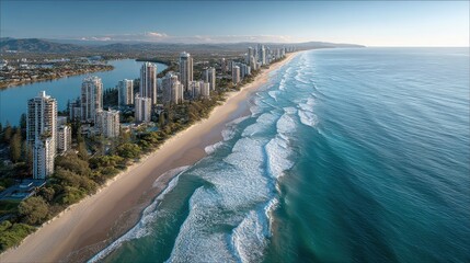 Gold Coast Australia Aerial Beach Skyline View