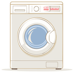 Washing Machine Appliance with Circle Door Display Home Laundry Machine