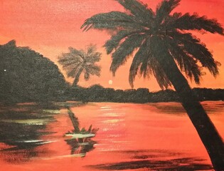 sunset on the beach