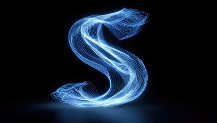 Abstract glowing letter S