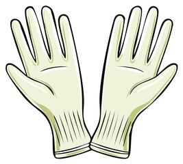 Obraz premium Pair of light colored disposable gloves illustration