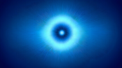 Abstract image of a bright blue circle with a smaller white circle in the center against a dark blue background.