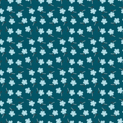 seamless floral blue green pattern