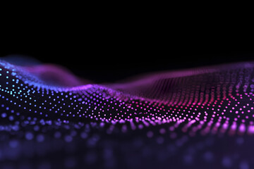 Abstract purple dotted wave gradient on dark background