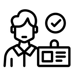 Employee ID Card Verification Icon