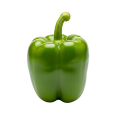 A vibrant green bell pepper isolated on a black background