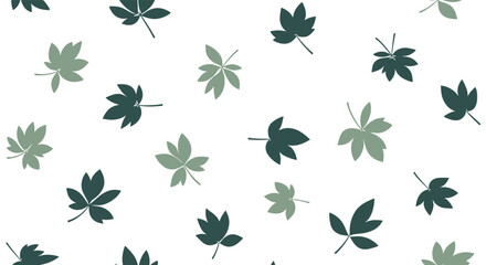 Elegant sage green leaves scattered artfully on a white backdrop for stylish modern designs and nature inspired themes