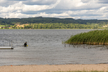 Schwimm-Training im See