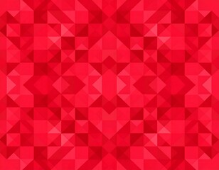 Symmetrical pattern of red triangles, varying in shade, creating a kaleidoscopic effect