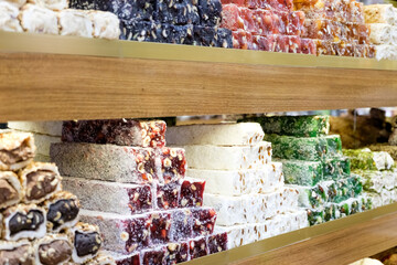 Display of assorted candies and pastries