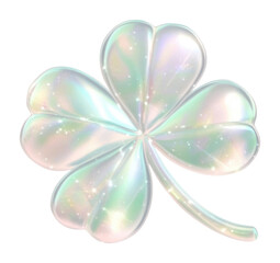 Fototapeta premium PNG Clover accessories holographic iridescent.