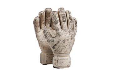 goalkeeper gloves professional level for soccer and football match equipment on transparent background