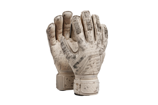 goalkeeper gloves professional level for soccer and football match equipment on transparent background