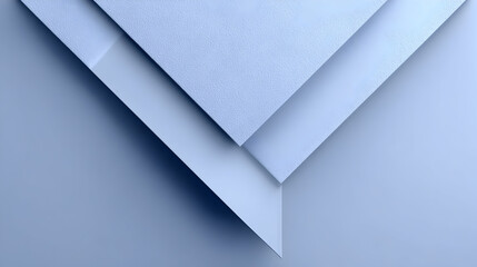 Abstract image of three overlapping light blue squares forming a V shape.