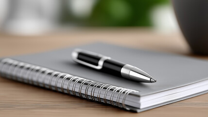Modern study desk flat lay with clean stationery setup, educational writing supplies, and negative space for copy design use