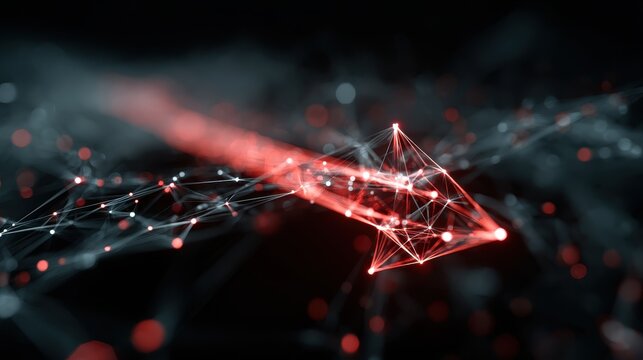 Red Arrow Network Digital Data Flow Abstract