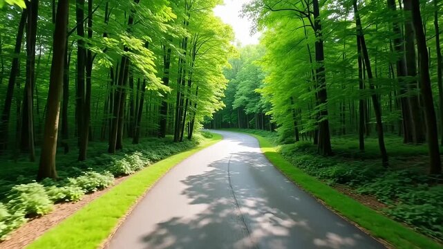 Experience the beauty of a drive through a lush green forest, perfect for nature lovers, travel vlogs, and inspiring scenic backgrounds, ideal for relaxation videos