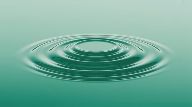 Concentric ripples on a smooth teal surface with gradient background water liquid