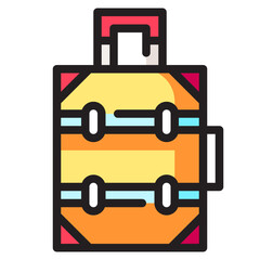 Travel Icon Set. This is lineal color icon style. 