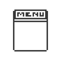 menu text retro pixel art