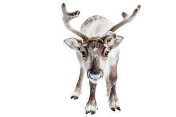 Reindeer Portrait Cutout PNG Isolated Against White