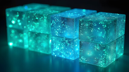 Bio-luminescent Cubes Wall with Natural Light Emission