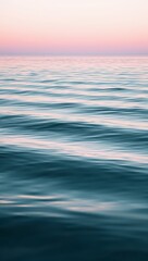 Obraz premium Pastel ocean waves curving softly in repetition glowing faintly against horizon painted with minimalist balanced simplicity