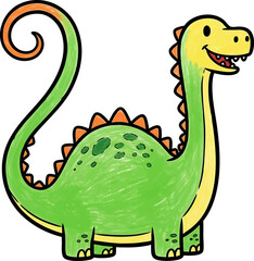 Fototapeta premium Dinosaur with a Long, Curly and Bouncy Tail