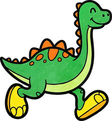 Fototapeta premium Dinosaur with Comically Large, Goofy Feet