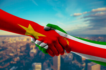 Shaking hands Vietnam and Eritrea