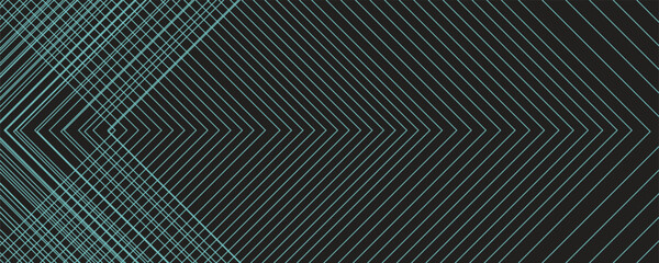 Dynamic turquoise neon hexagonal lines form a striking geometric pattern on a black background, evoking modern technology, futuristic design, and digital aesthetics